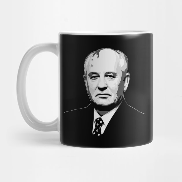 Mikhail Gorbachev Black and White by Nerd_art